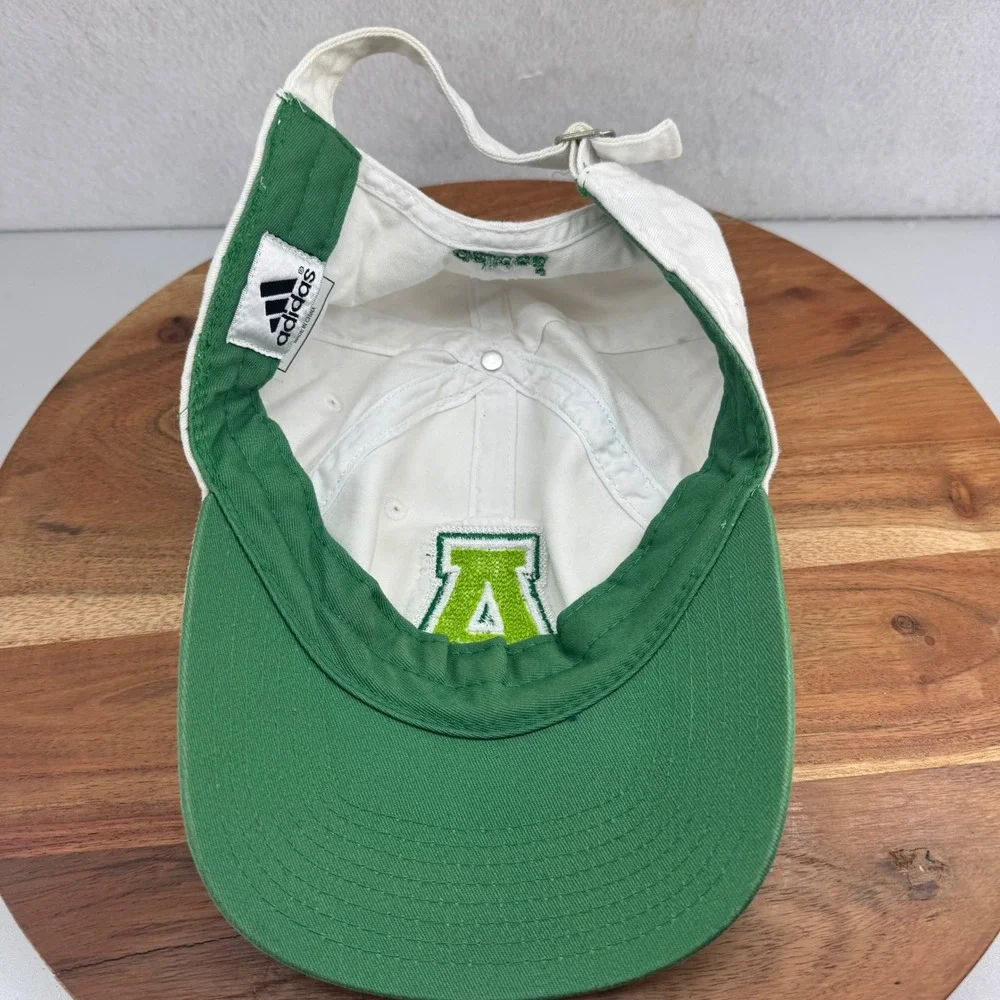 Vintage‎ Style Adidas Baseball Cap Hat White Green Letter A Adjustable One Size
